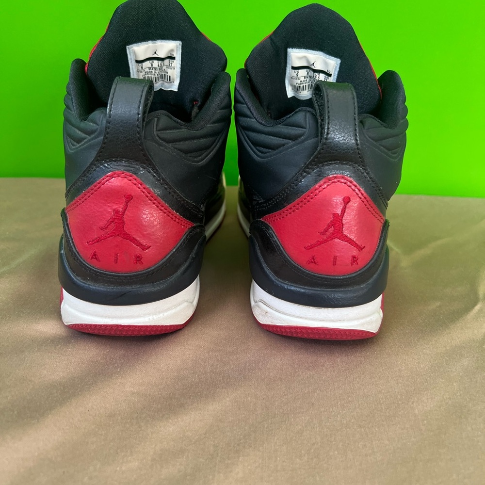 Nike Air Jordan Flight Black Red Men’s Sneakers Size 9 No Laces - Picture 2 of 10